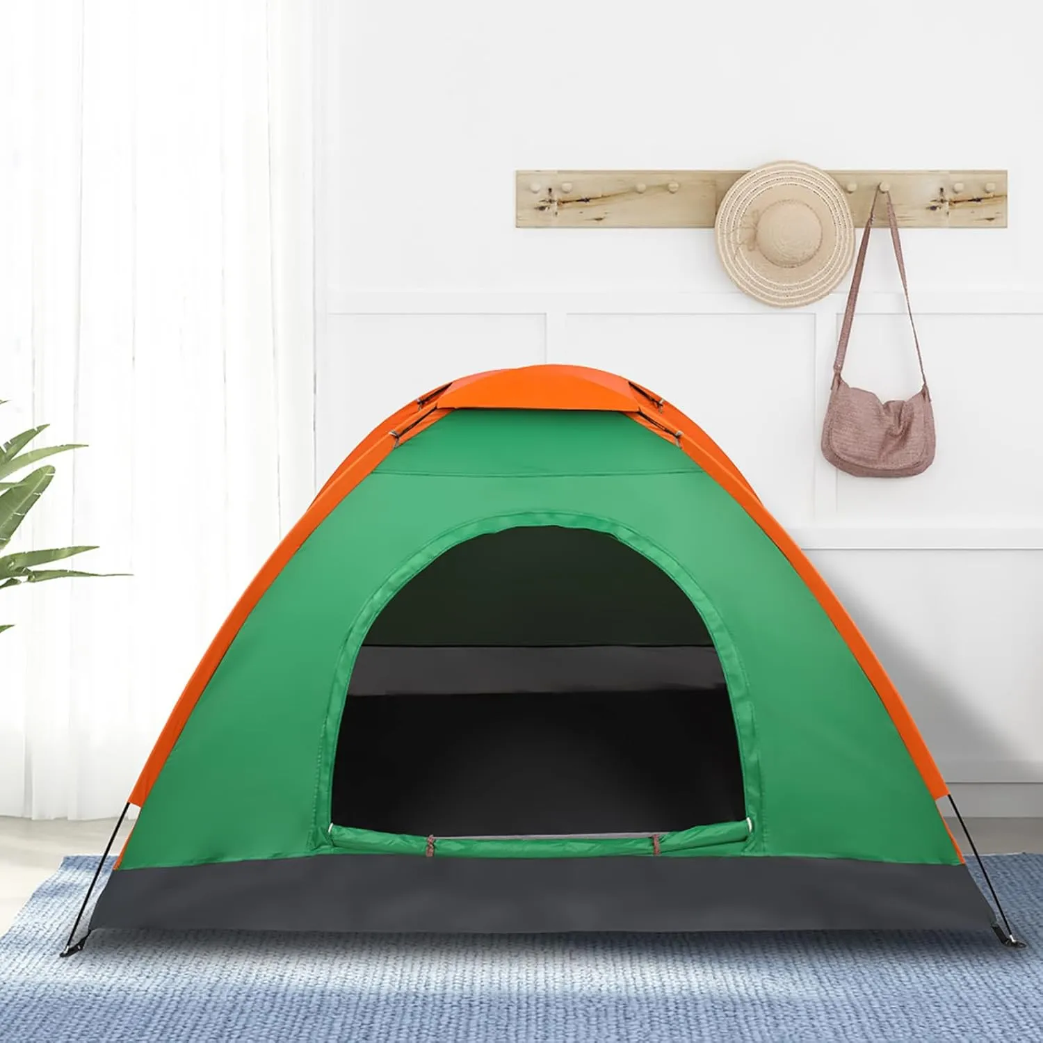 1 Person Patio Dome Tent, All-Weather Camping Tent, Easy Setup Portable Outdoor Tents with Dual-Way Zip and Carrying Bag, Windproof & Waterproof Heavy Duty Tents for Beach Hiking Travel,