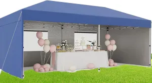 10x20 ft Pop Up Canopy Tent with Side Walls & Awning,Heavy Duty Commercial Outdoor Street Vendors Party Tents,Outdoor Sun ShadeWaterproof Windproof,for Events, Parties and Camping with Roller Bag
