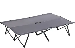 2 Person Folding Camping Cot for Adults Extra Wide Outdoor Portable Sleeping Cot with Carry Bag Elevated Camping Bed Beach Hiking Gray, Grey