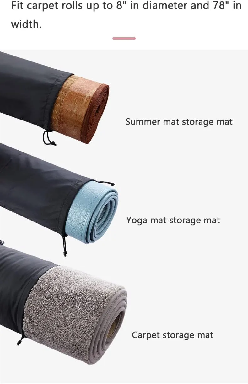 4PCS Carpet Waterproof Storage Bag, Oxford Cloth Drawstring Rug Bags, Fits 78" Wide Rugs, Ideal for Moving, Storing and Transporting Carpets (13" x 50")