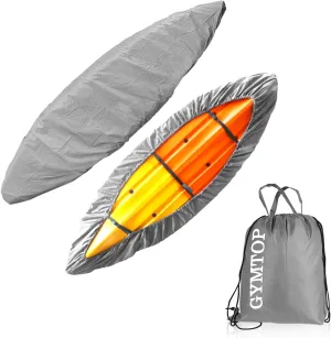 7.8-18ft Waterproof Kayak Canoe Cover-Storage Dust Cover UV Protection Sunblock Shield for Fishing Boat/Kayak/Canoe 7 Sizes [Choose Color] (Gray(Upgraded), Suitable for 12.3-13.5ft Kayak)