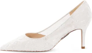 7or9 Women's Pumps Kitten Heels for Women Classic Pointed Toe Stiletto Heel Dressy Air-Touch Foam Shoes 2.75" - Red, Nude & White