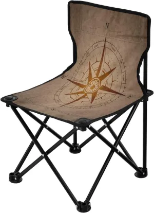ALAZA Retro Compass Camping Chair Portable Folding Chairs for Beach Picnic Supports up to 220lbs