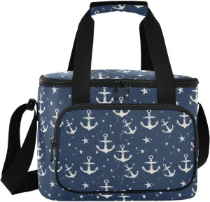 ALAZA Vintage Anchor Stars Cooler Bag Insulated Lunch Bag for Women Men Travel Picnic Work College Hiking Camping Office Beach