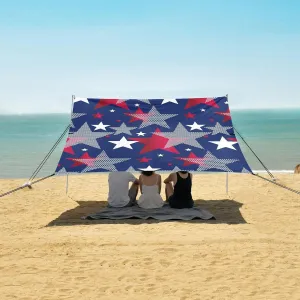 American National Symbol Stars Beach Camping Tent Sun Shelter for Whole Family, United States Patriotic Beach Shade Canopy with UPF50  UV Protection,Easy Set Up and Carry,Outdoor Shade for Trip
