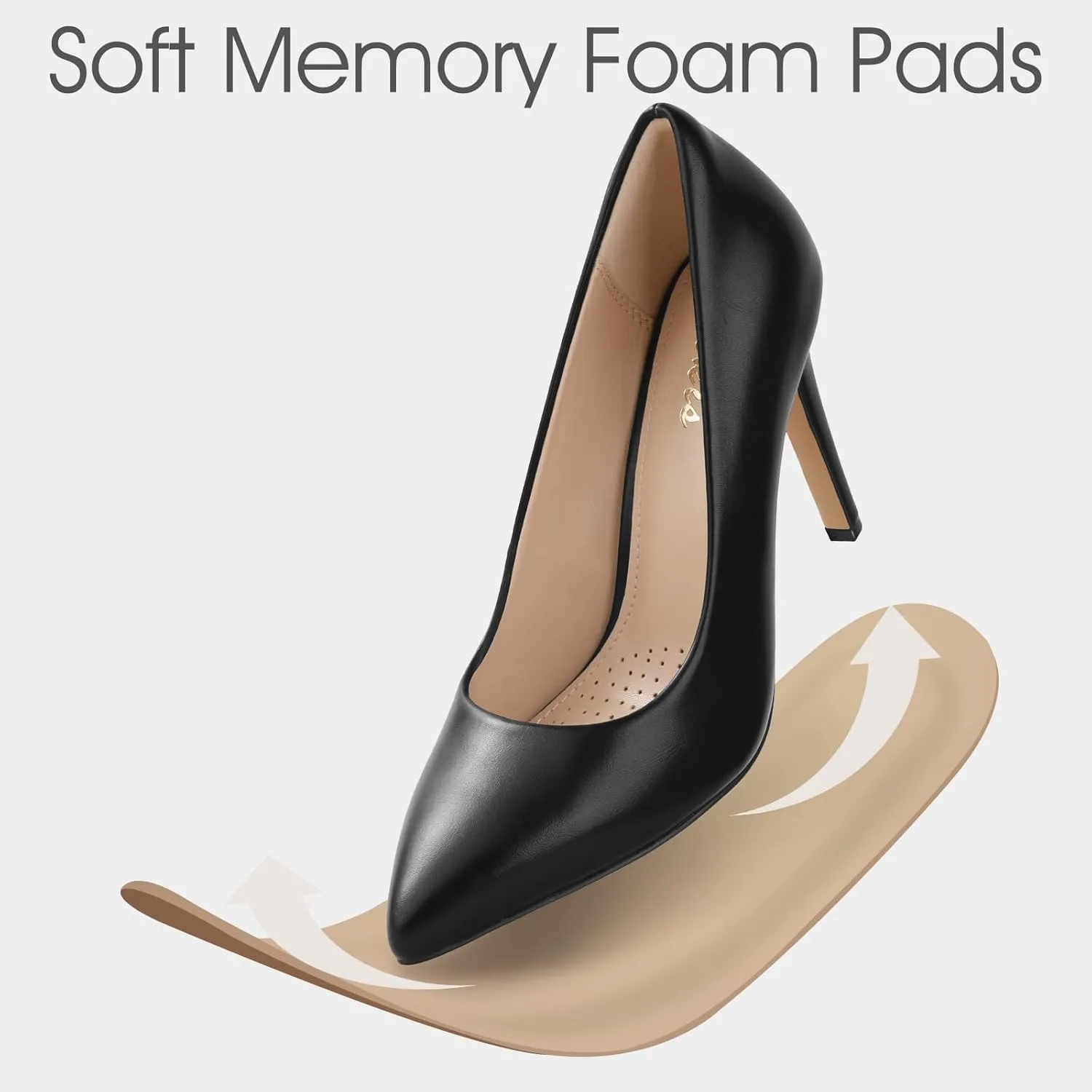 Ankis High Heel Women's Pumps, Black Sliver White Blue Heels Closed Toe, Pointed Toe 4in Stiletto Heel for Women, Comfy Memory Foam Pump Shoe, Party Wedding Work Classic Dressy Casual with Gel Insoles