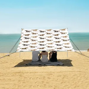 Beach Shade Tent with UPF50  UV Protection, Horse Silhouette Lightweight Camping Sun Shelter for Outdoor,Camping Trips, Fishing, Backyard,Picnics,Easy Set Up and Carry 9x10.5 FT