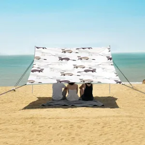 Beach Shade Tent with UPF50  UV Protection,Cute Ferret Animals Pattern Lightweight Camping Sun Shelter for Outdoor,Camping Trips, Fishing, Backyard,Picnics,Easy Set Up and Carry 9x10.5 FT