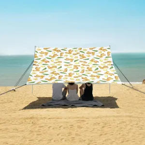 Beach Shade Tent with UPF50  UV Protection,Fresh Ginger Root Pattern Lightweight Camping Sun Shelter for Outdoor,Camping Trips, Fishing, Backyard,Picnics,Easy Set Up and Carry 9x10.5 FT