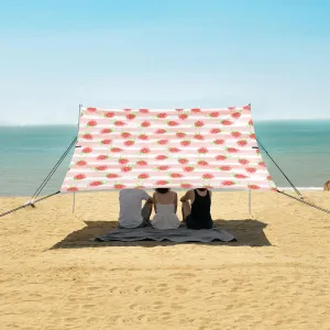 Beach Shade Tent with UPF50  UV Protection,Summer Strawberry Cute Lightweight Camping Sun Shelter for Outdoor,Camping Trips, Fishing, Backyard,Picnics,Easy Set Up and Carry 9x10.5 FT