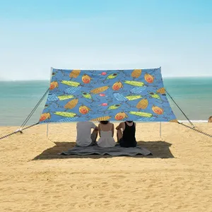 Beach Shade Tent with UPF50  UV Protection,Various Fishing Lures Lightweight Camping Sun Shelter for Outdoor,Camping Trips, Fishing, Backyard,Picnics,Easy Set Up and Carry 9x10.5 FT