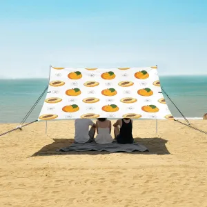 Beach Shade Tent with UPF50  UV Protection,Yellow Apricot Fruits Lightweight Camping Sun Shelter for Outdoor,Camping Trips, Fishing, Backyard,Picnics,Easy Set Up and Carry 9x10.5 FT