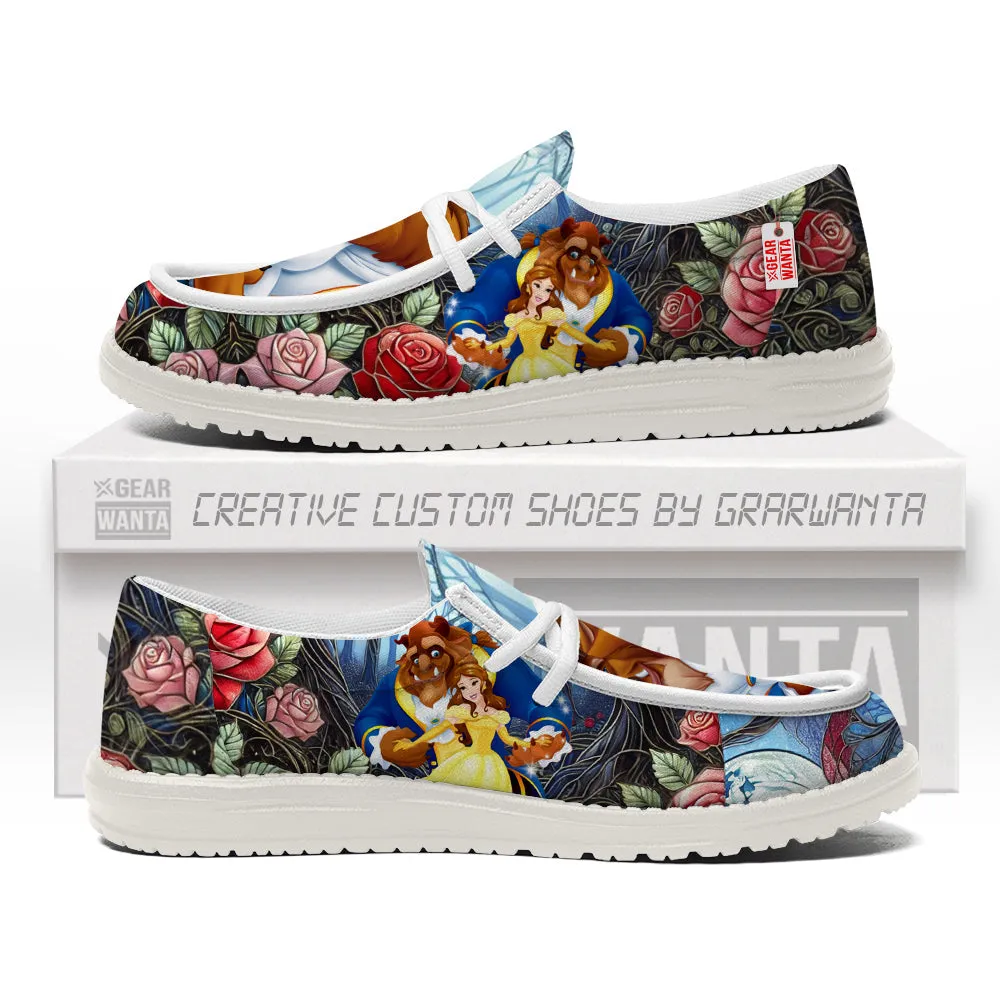 Beauty And The Beast Canvas Loafer Shoes