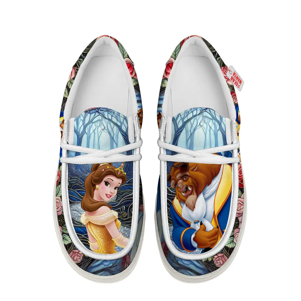 Beauty And The Beast Canvas Loafer Shoes