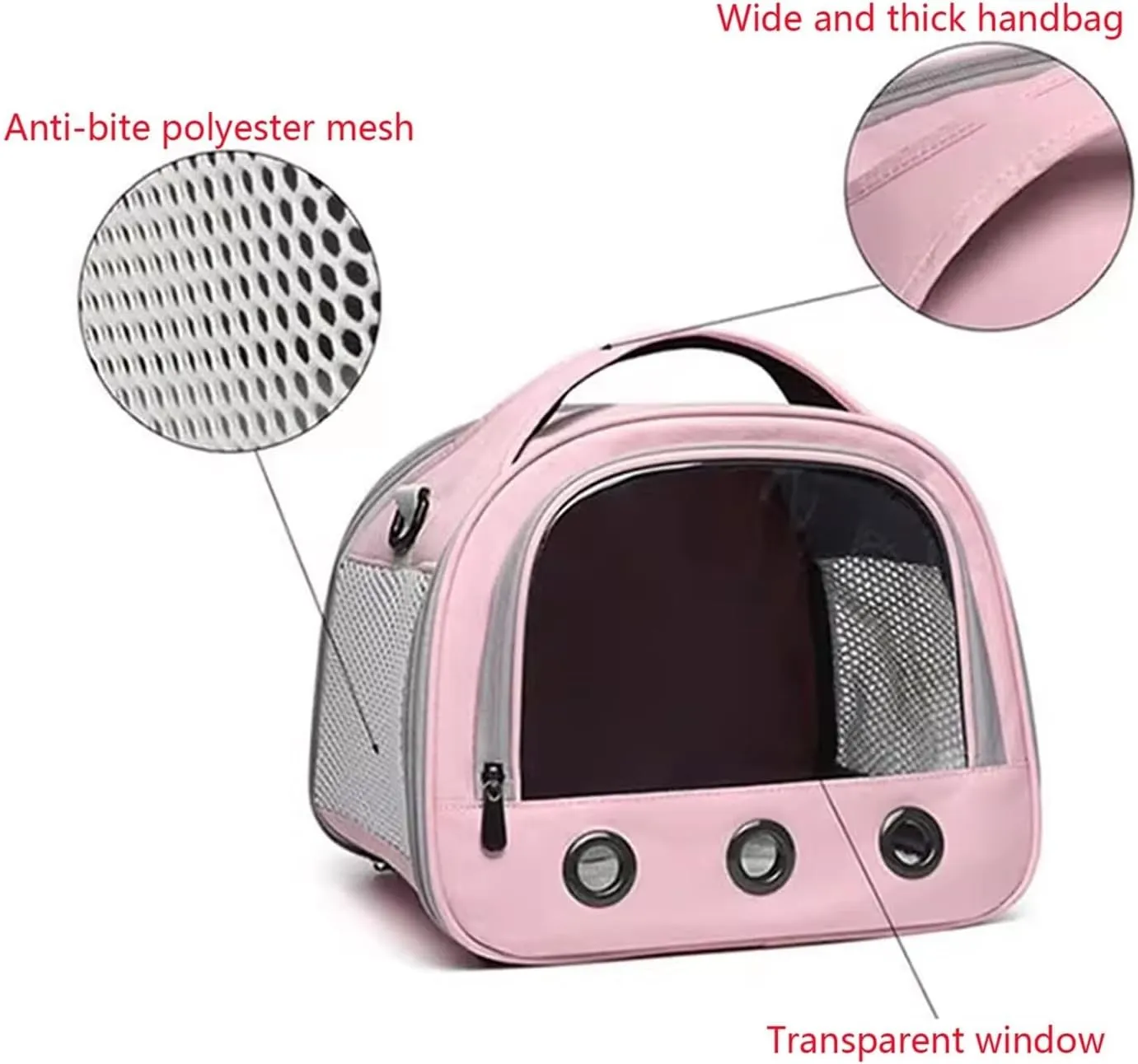 Bird Cage Parrot Outing Bag Breathable Bird Bag Hand-held Outdoor with Dedicated Crossbody Portable Bird Cage Parrot cage(Black)