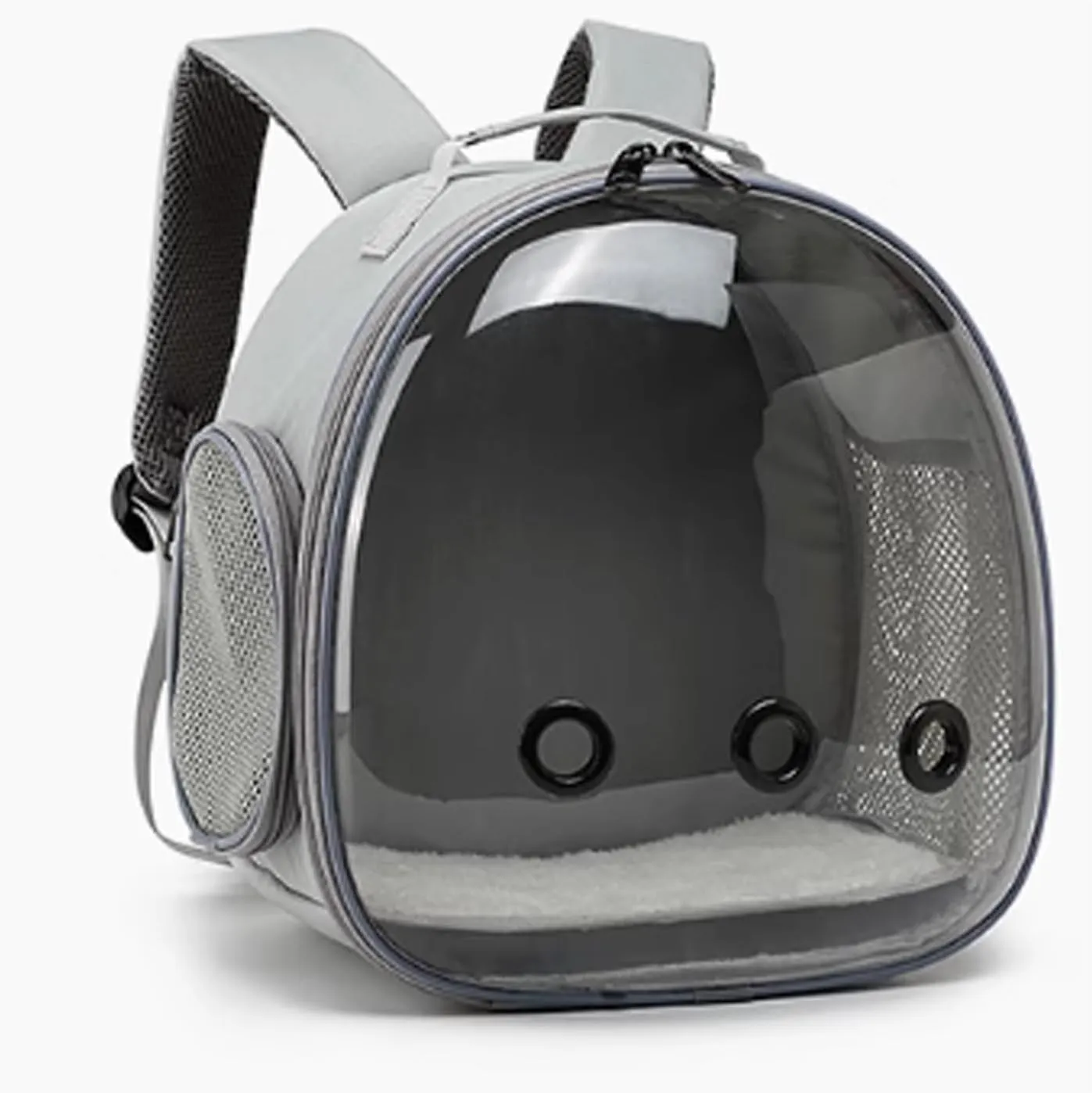 Bird Cage Parrot Outing Double Shoulder Breathable Bird Bag Transparent Backpack Bird Cage Travel Bag Pet Bird Cage(Gris)