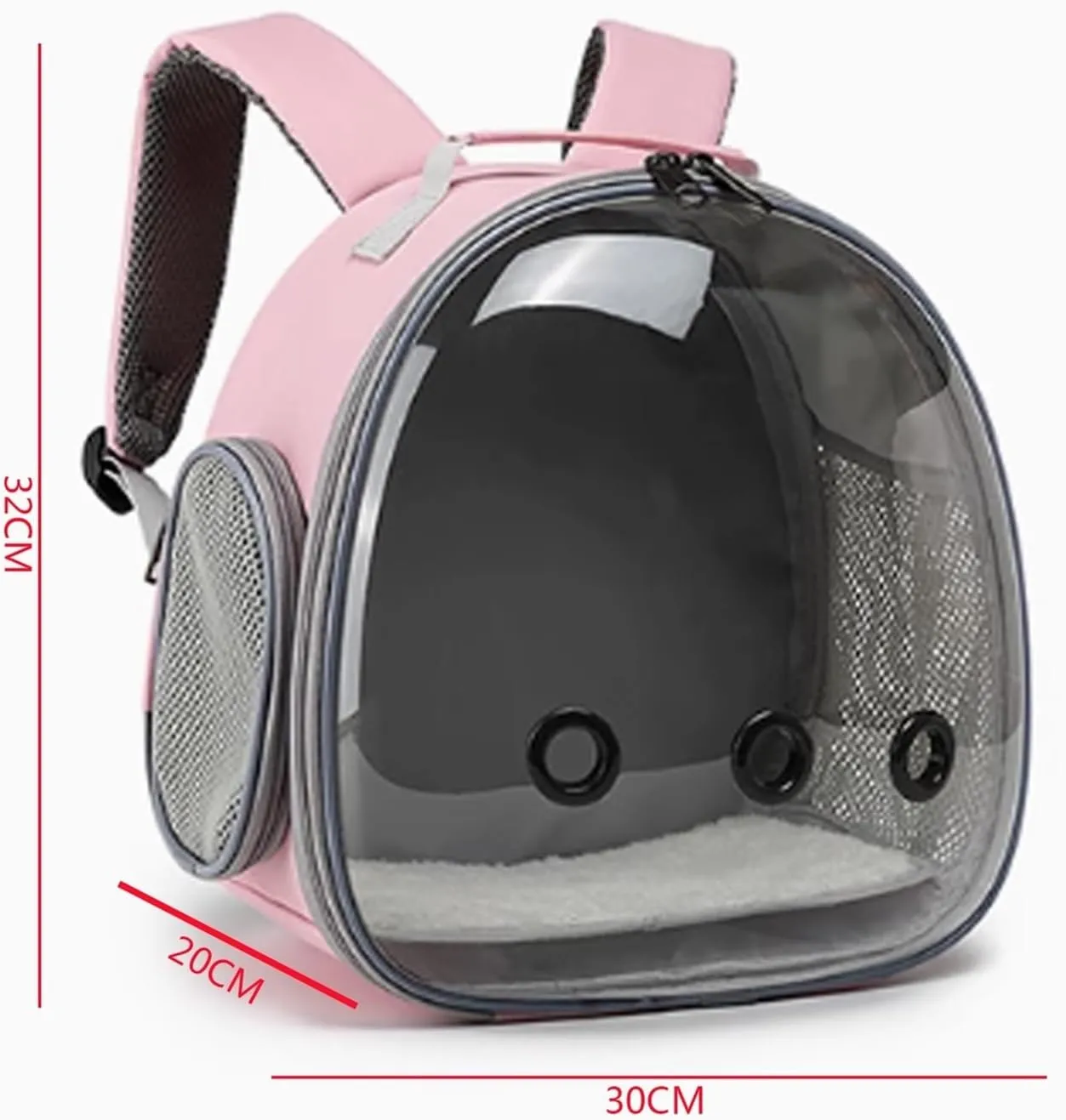Bird Cage Parrot Outing Double Shoulder Breathable Bird Bag Transparent Backpack Bird Cage Travel Bag Pet Bird Cage(Gris)