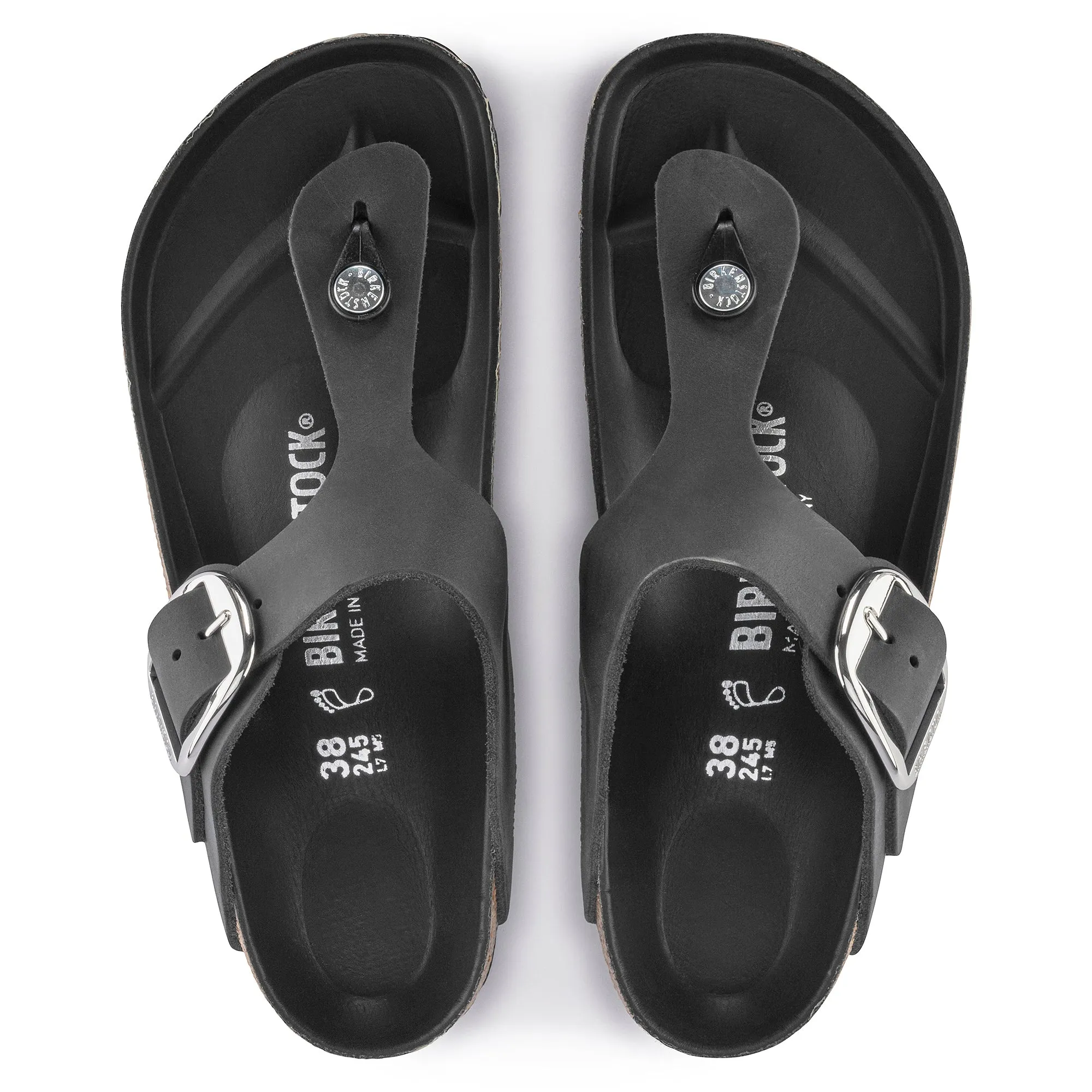 Birkenstock Gizeh Big Buckle black oiled leather
