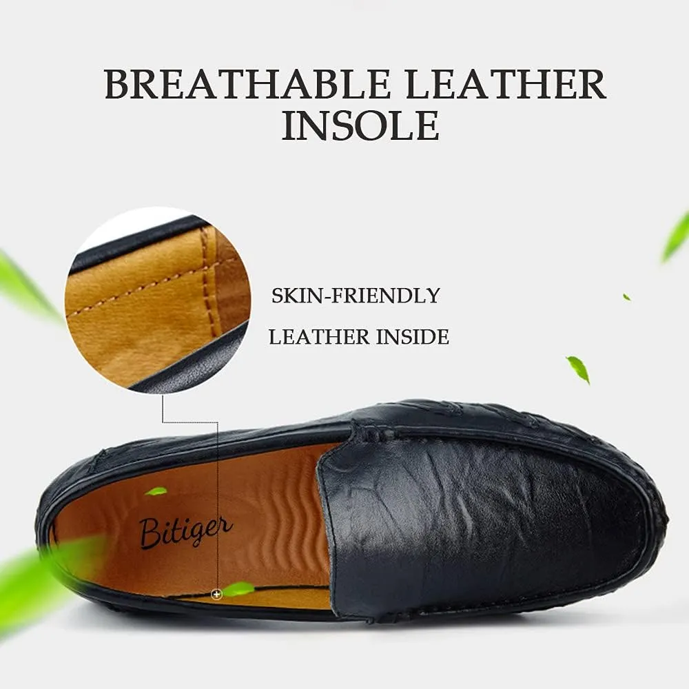 Bitiger Loafers Shoes for Men Comfortable Casual Slip on Shoes Slip-on Driving Loafers - Breathable Durable & Anti-Slip Male Business Work Penny