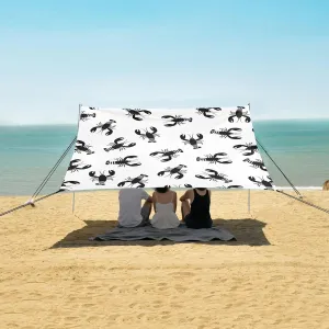 Black Lobsters Crawfish Beach Camping Tent Sun Shelter for Whole Family, Beach Shade Canopy with UPF50  UV Protection,Easy Set Up and Carry,Outdoor Shade for Trips, Fishing, Backyard Fun Picnic