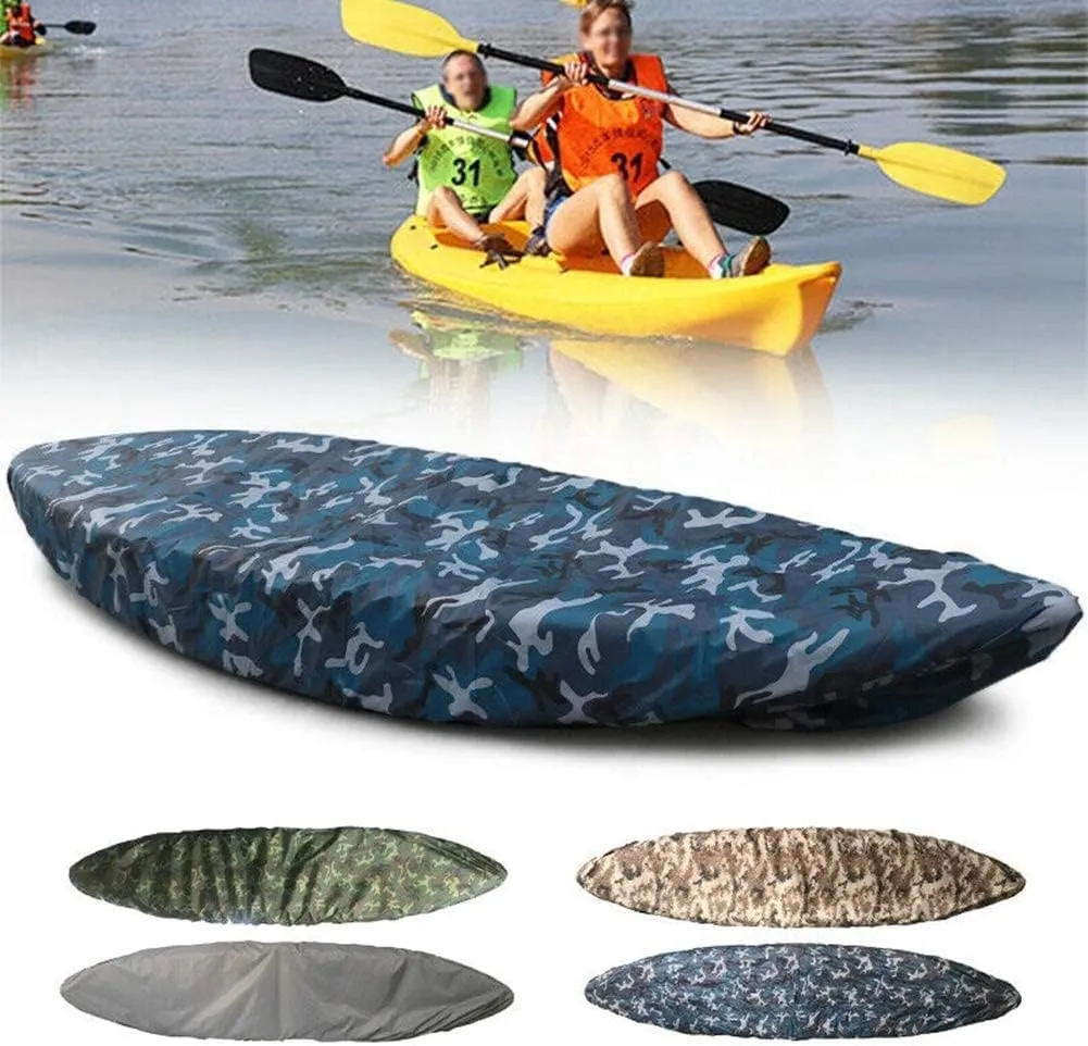 Boat Covers Waterproof Kayak Boat Cover, Professional Oxford Storage Dust Cover UV Protection Sunblock Shield Fit Fishing Boat Accessories ， Boat Tarp (Size : Fit 4.1 * 4.5m/13.4 * 14.7ft Kayak)