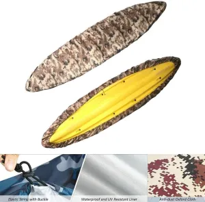 Boat Covers Waterproof Kayak Boat Cover, Professional Oxford Storage Dust Cover UV Protection Sunblock Shield Fit Fishing Boat Accessories ， Boat Tarp (Size : Fit 4.1 * 4.5m/13.4 * 14.7ft Kayak)