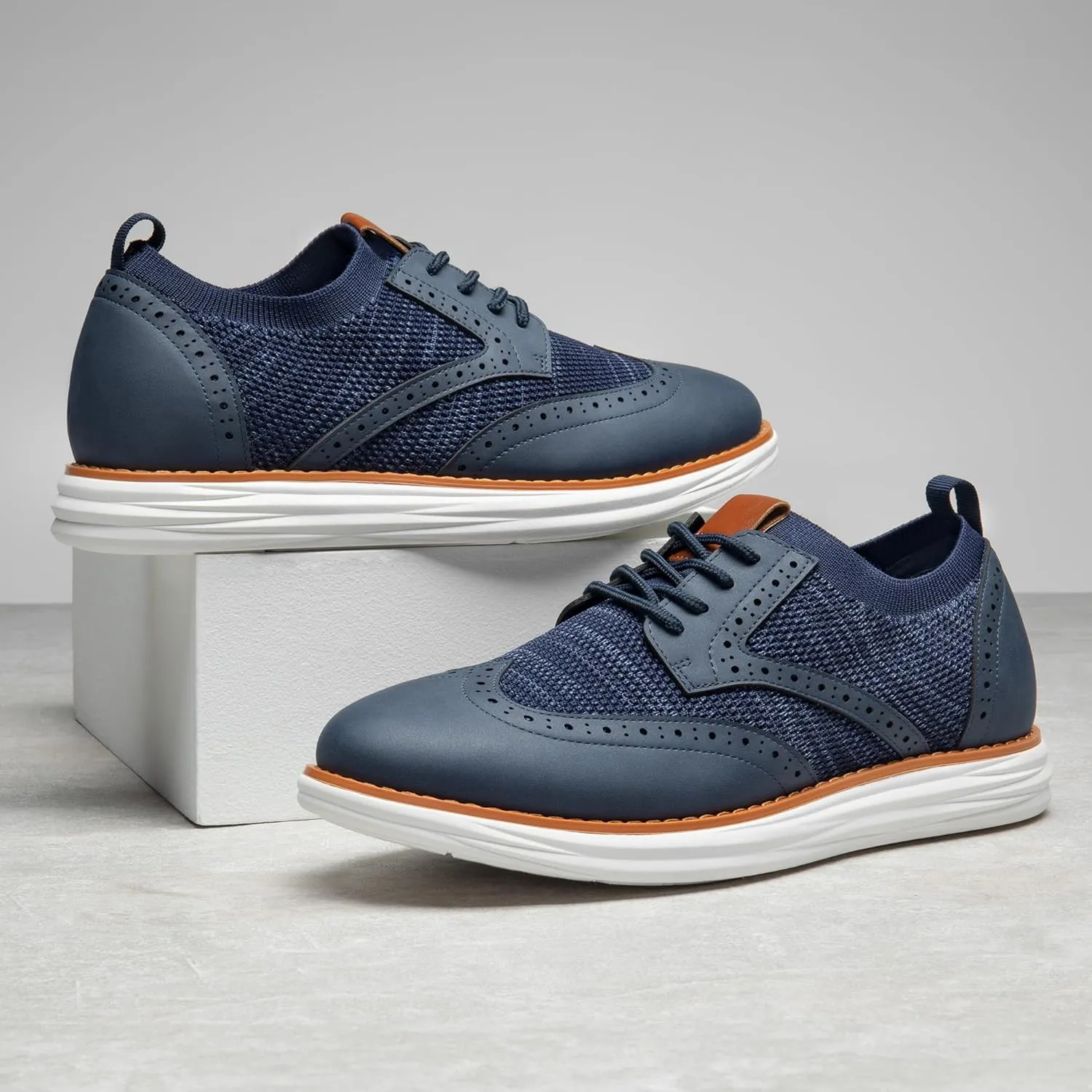Bruno Marc Men's KnitFlex SmartCraft Mesh Oxfords Sneakers Casual Dress Lace-Up Lightweight Walking Shoes