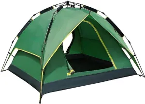 Camping Tent Double Layer Pop Up Tents for 3 to 4 Person | Waterproof Camping Dome Tent with 2 Doors Ventilated Mesh Window, for Hiking Camping