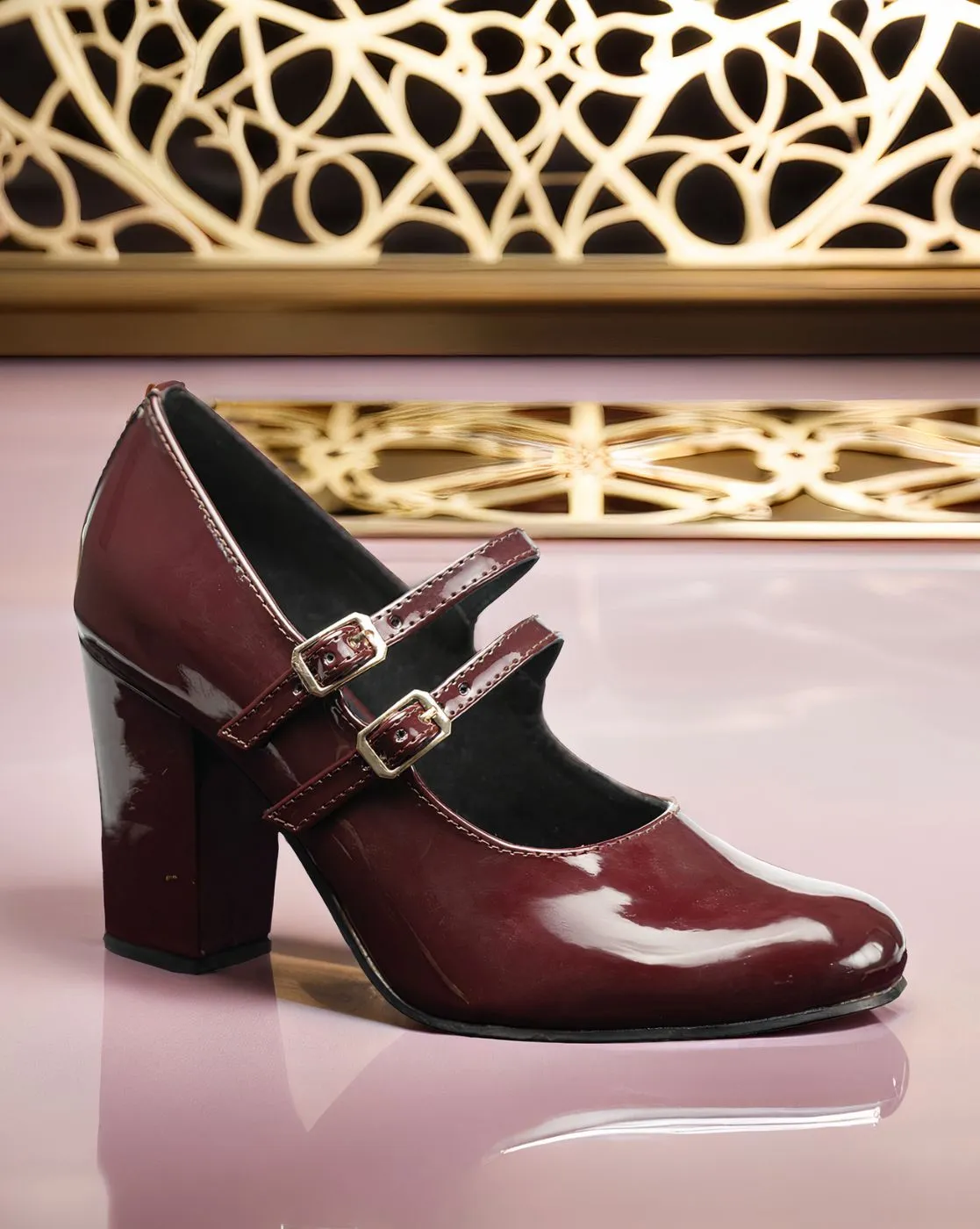 Chere Women's Block Heel Mary Jane Pumps