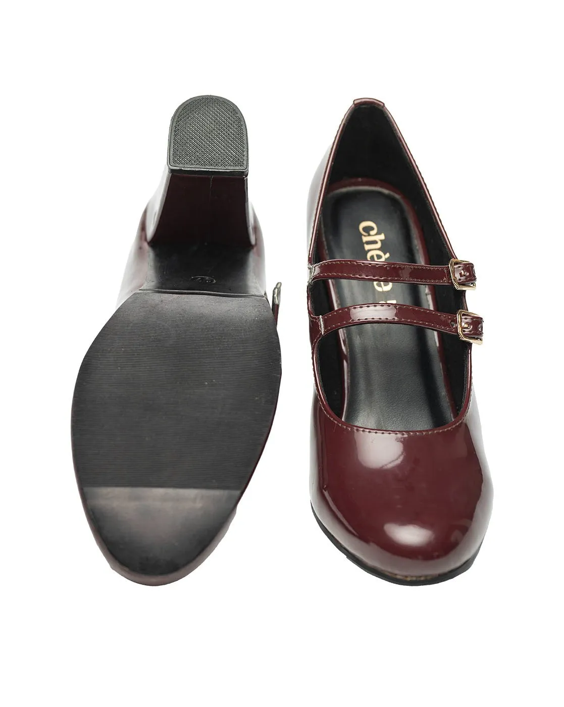 Chere Women's Block Heel Mary Jane Pumps