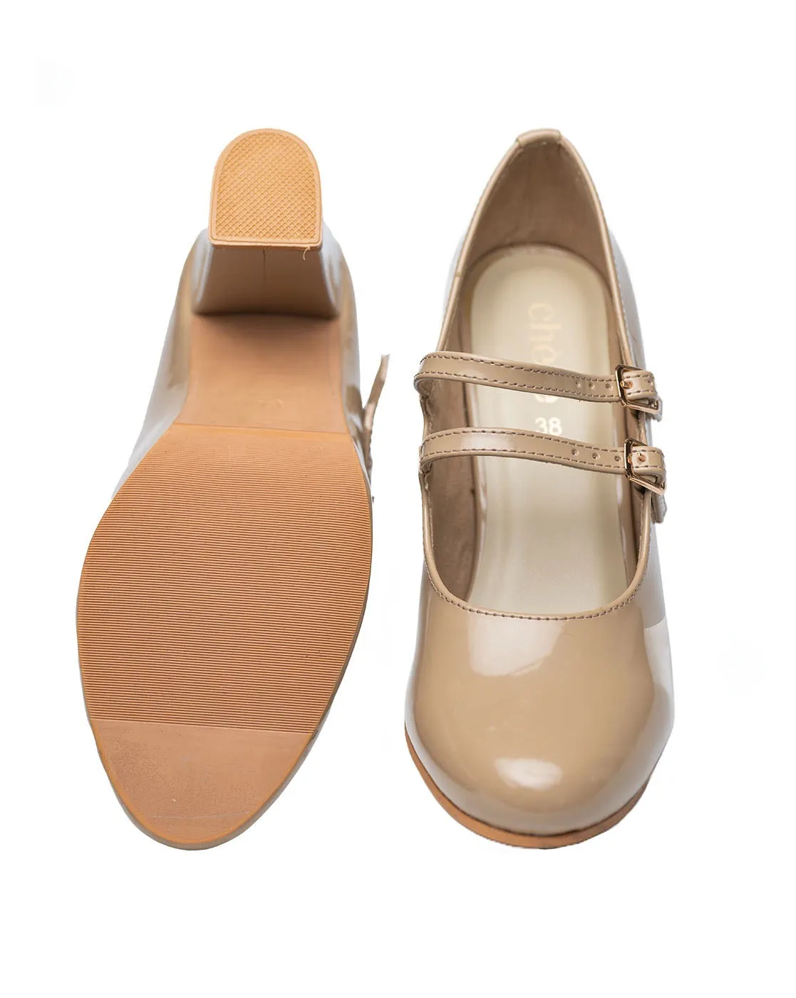 Chere Women's Block Heel Mary Jane Pumps