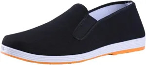 Chinese Traditional Kung Fu Martial Arts Shoes, Men's Old Beijing Cloth Tai Chi Slip On Canvas Shoes, Outdoor Fashion Breathable Rubber Beef Tendon Sole, for Tai Chi, Martial Arts, Leisure
