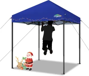 COBIZI 6.6x6.6ft Pop Up Canopy Tent, Heavy Duty Canopy Easy Set up All Weather Waterproof Outdoor Canopy Tent for Parties, Beach, Garden, Camping with 1 Handbag, UPF50 , Deep Blue