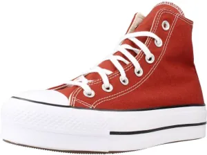 Converse Women's Chuck Taylor All Star Lift Platform Seasonal Colour Trainers, Ritual Red White Black, 9.5 CA