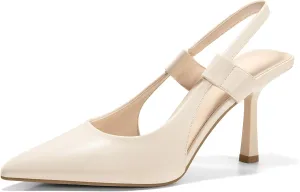 Coutgo Womens Slingback Heels Pumps Closed Pointed Toe Slip-on Kitten Heels Sandals Party Prom Dress Pump Shoes
