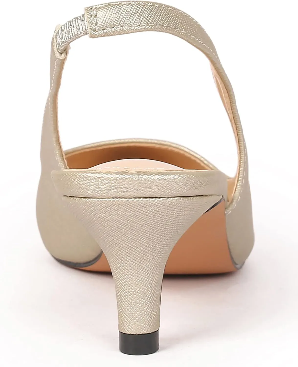 DADAWEN Women's Pointed Toe Slingback Kitten Heel Wedding Party Dress Pump Shoes