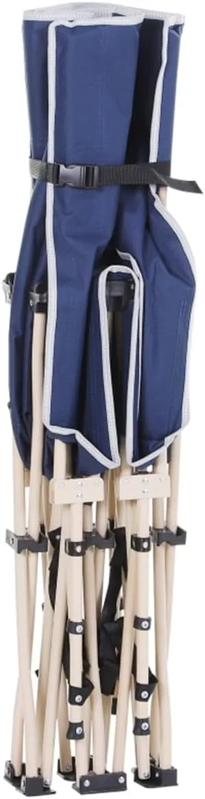 Double-Sided Folding Camping Cot with Mattress & Pillow - Heavy Duty 330 lbs Capacity, Compact Portable for Adults - Navy Blue (74.75" L x 26.75" W x 20.5" H)