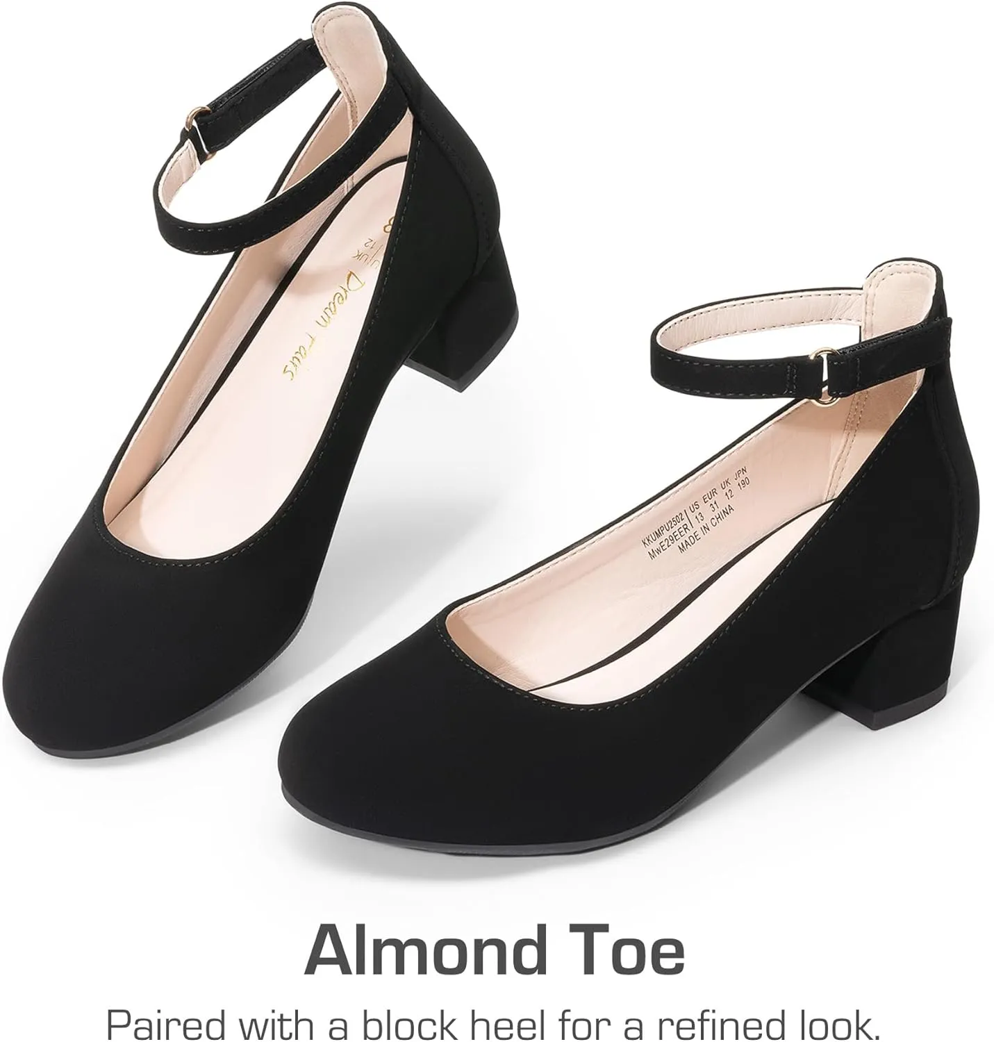 DREAM PAIRS Girls Dress Shoes Chunky High Heels Ankle Strap Party Wedding Princess Pump for Little Big Kid