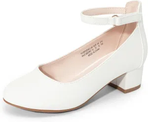 DREAM PAIRS Girls Dress Shoes Chunky High Heels Ankle Strap Party Wedding Princess Pump for Little Big Kid