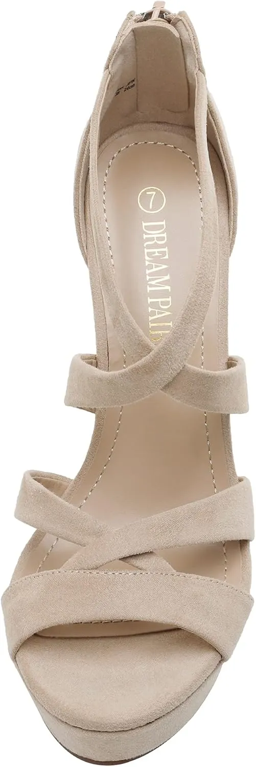 DREAM PAIRS Women's High Heel Platform Dress Pump Sandals