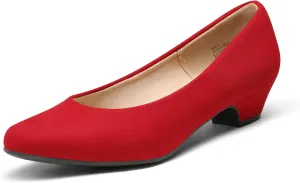 DREAM PAIRS Women's Mila Low Chunky Heel Pump Shoes