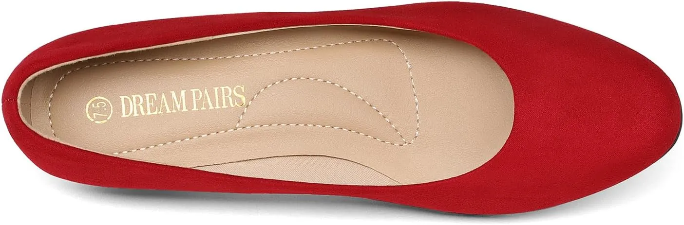 DREAM PAIRS Women's Mila Low Chunky Heel Pump Shoes