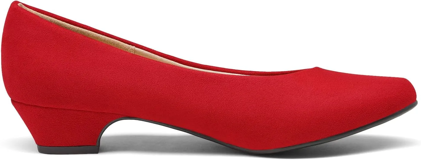 DREAM PAIRS Women's Mila Low Chunky Heel Pump Shoes