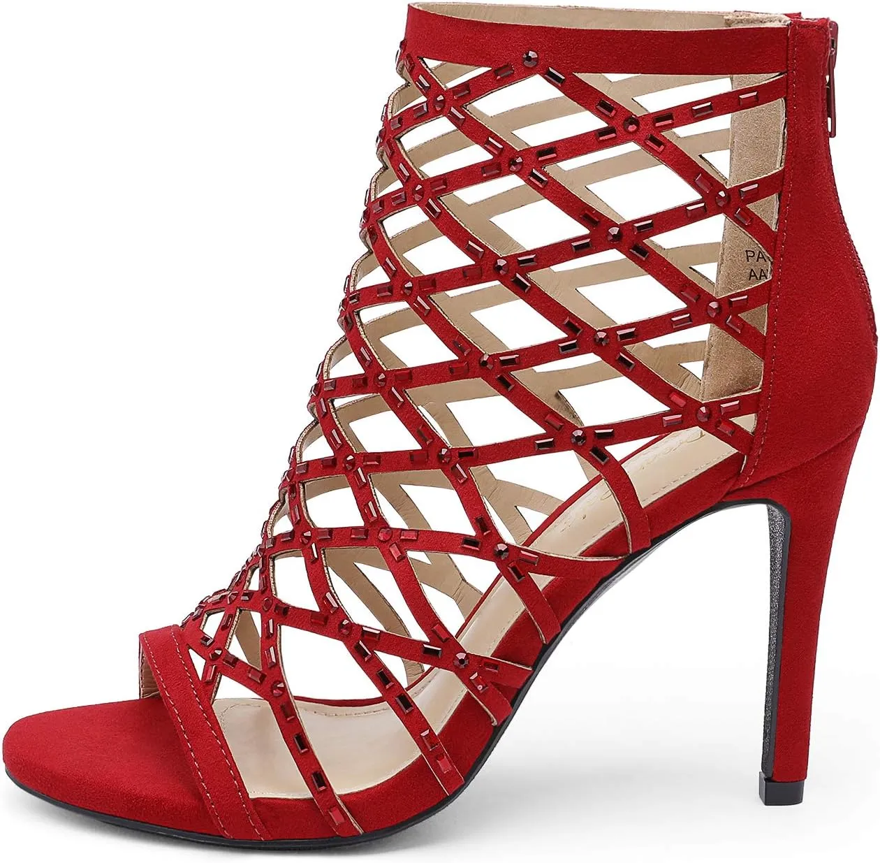 DREAM PAIRS Women's Rhinestone Ankle Strap Open Toe Stiletto Heel Sandals Cutout Dress Pump Shoes