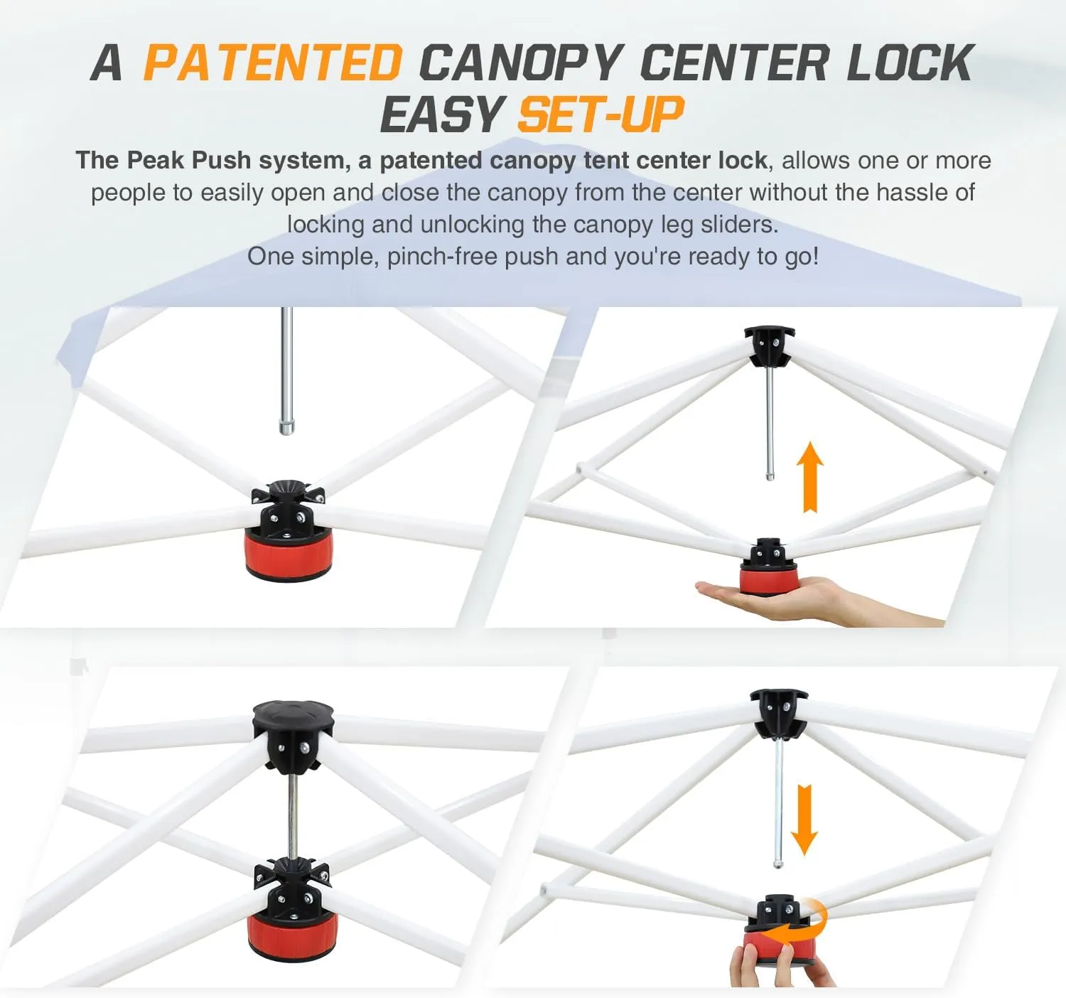 EAGLE PEAK 6.6x6.6 Pop Up Canopy Tent Instant Outdoor Canopy Easy Set Up Straight Leg Folding Shelter with Wheeled Bag, 8 Stakes and 4 Ropes, American Flag