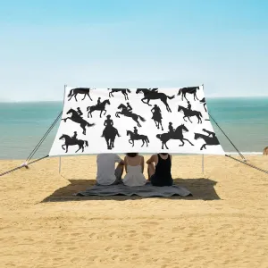 Equestrian Jockey Cucoloris Beach Camping Tent Sun Shelter for Whole Family, Beach Shade Canopy with UPF50  UV Protection,Easy Set Up and Carry,Outdoor Shade for Trips, Fishing, Backyard Fun Pi