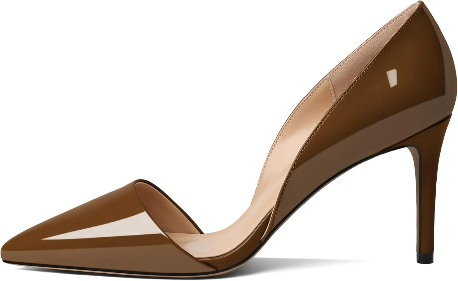 Esvowido High Heels for Women D'Orsay Stiletto Heeled Pumps Closed Pointed Toe Slip on Wedding Bridal Dress Shoes