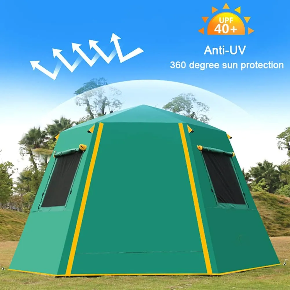Family Outdoor Camping Tent Automatic Pop-up Tent 3-4 Persons Double Layer Instant Tent Easy Setup Outdoor Gifts Ideal for Outdoor Hiking Fishing