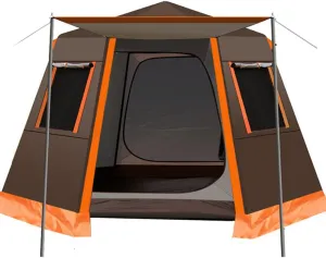 Family Outdoor Camping Tent Automatic Pop-up Tent 3-4 Persons Double Layer Instant Tent Easy Setup Outdoor Gifts Ideal for Outdoor Hiking Fishing