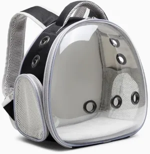 Flight Bird Cage Parrot Outing Bag Double Shoulder Transparent Bird Take-Out Backpack Dedicated Outdoor Bird Cage Breathable Birdcage(Black)